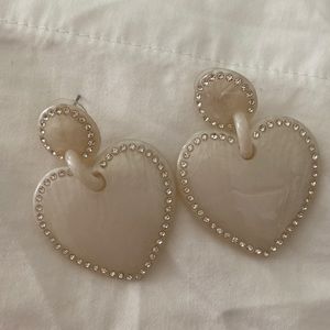 Lele Sadoughi stitched heart earrings